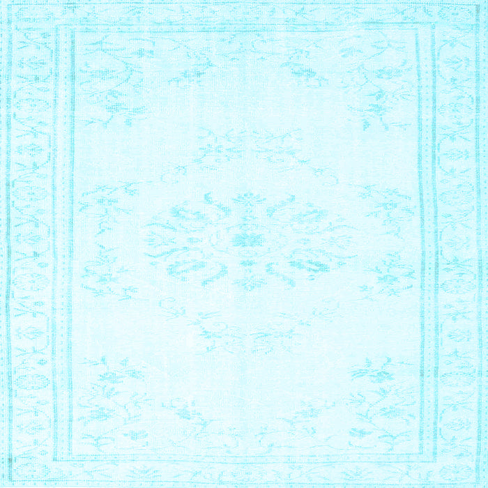 Square Abstract Light Blue Contemporary Rug, con1368lblu