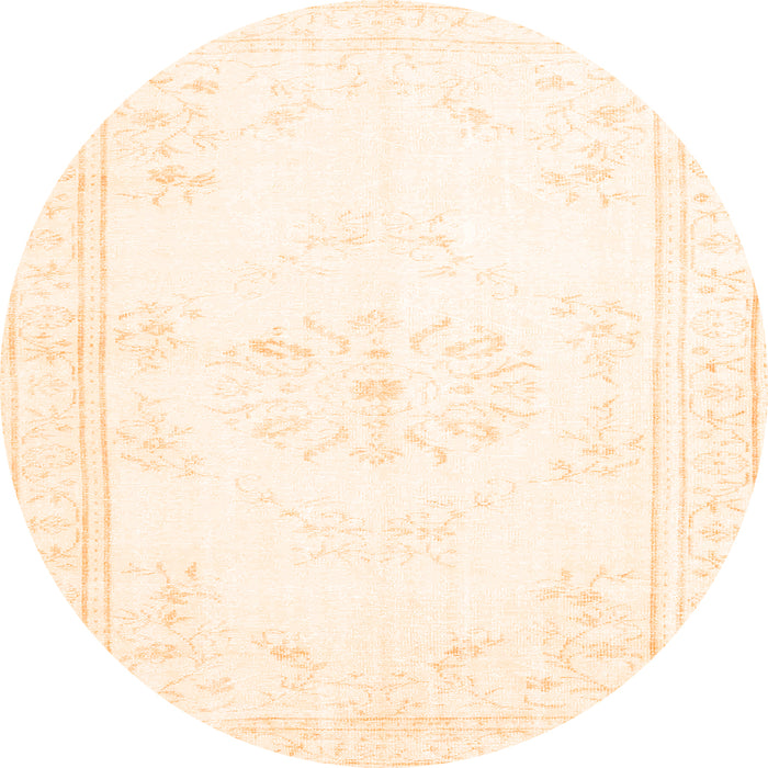 Square Abstract Orange Contemporary Rug, con1368org