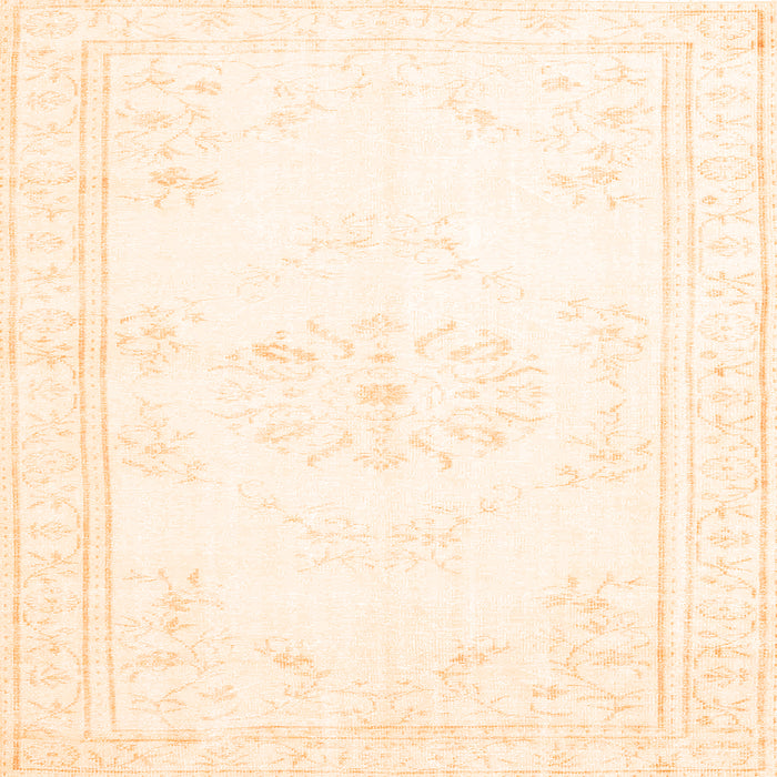 Round Machine Washable Abstract Orange Contemporary Area Rugs, wshcon1368org