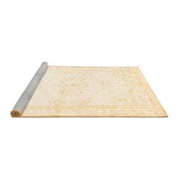Sideview of Machine Washable Abstract Brown Contemporary Rug, wshcon1368brn