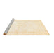 Sideview of Machine Washable Abstract Brown Contemporary Rug, wshcon1368brn