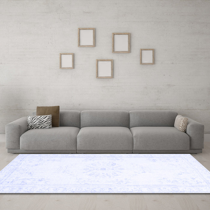 Machine Washable Abstract Blue Contemporary Rug in a Living Room, wshcon1368blu