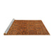 Serging Thickness of Machine Washable Contemporary Mahogany Brown Rug, wshcon1369