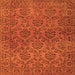 Round Machine Washable Abstract Orange Contemporary Area Rugs, wshcon1369org