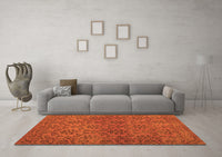 Machine Washable Abstract Orange Contemporary Rug, wshcon1369org