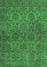 Machine Washable Abstract Emerald Green Contemporary Area Rugs, wshcon1369emgrn