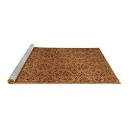 Sideview of Machine Washable Abstract Brown Contemporary Rug, wshcon1369brn