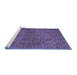 Sideview of Machine Washable Abstract Blue Contemporary Rug, wshcon1369blu