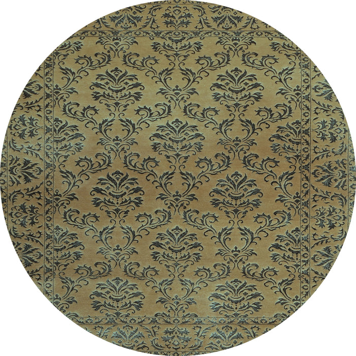 Round Machine Washable Abstract Light Blue Contemporary Rug, wshcon1369lblu