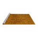 Sideview of Machine Washable Abstract Yellow Contemporary Rug, wshcon1369yw