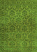 Serging Thickness of Machine Washable Abstract Green Contemporary Area Rugs, wshcon1369grn