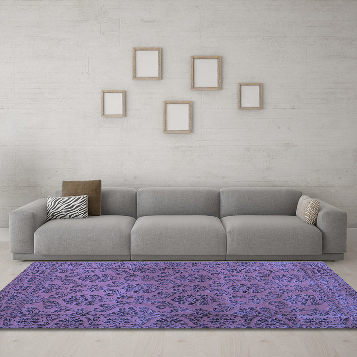 Machine Washable Abstract Blue Contemporary Rug in a Living Room, wshcon1369blu
