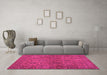 Machine Washable Abstract Pink Contemporary Rug in a Living Room, wshcon1369pnk