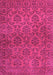 Machine Washable Abstract Pink Contemporary Rug, wshcon1369pnk