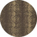 Round Persian Brown Bohemian Rug, con136brn