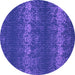 Round Persian Purple Bohemian Rug, con136pur