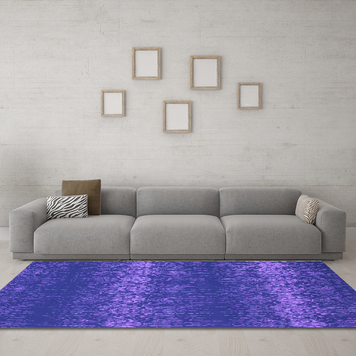 Machine Washable Persian Purple Bohemian Area Rugs in a Living Room, wshcon136pur