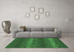 Machine Washable Persian Emerald Green Bohemian Area Rugs in a Living Room,, wshcon136emgrn