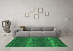 Machine Washable Persian Green Bohemian Area Rugs in a Living Room,, wshcon136grn