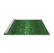 Sideview of Machine Washable Persian Emerald Green Bohemian Area Rugs, wshcon136emgrn