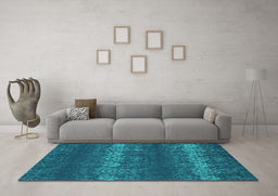 Machine Washable Persian Turquoise Bohemian Area Rugs in a Living Room,, wshcon136turq