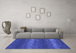 Machine Washable Persian Blue Bohemian Rug in a Living Room, wshcon136blu