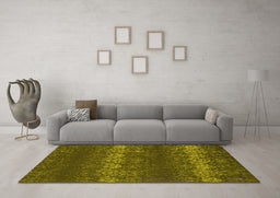 Machine Washable Persian Yellow Bohemian Rug in a Living Room, wshcon136yw