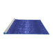 Sideview of Machine Washable Persian Blue Bohemian Rug, wshcon136blu