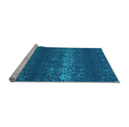 Sideview of Machine Washable Persian Light Blue Bohemian Rug, wshcon136lblu