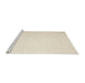 Serging Thickness of Machine Washable Contemporary Moccasin Beige Rug, wshcon1370