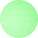 Round Machine Washable Solid Emerald Green Modern Area Rugs, wshcon1370emgrn