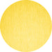 Round Machine Washable Solid Yellow Modern Rug, wshcon1370yw