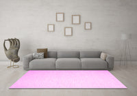 Machine Washable Solid Pink Modern Rug, wshcon1370pnk