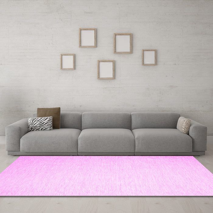 Machine Washable Solid Pink Modern Rug in a Living Room, wshcon1370pnk