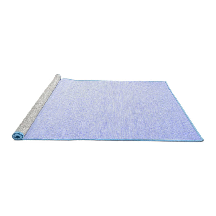 Sideview of Machine Washable Solid Blue Modern Rug, wshcon1370blu