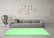 Machine Washable Solid Emerald Green Modern Area Rugs in a Living Room,, wshcon1370emgrn