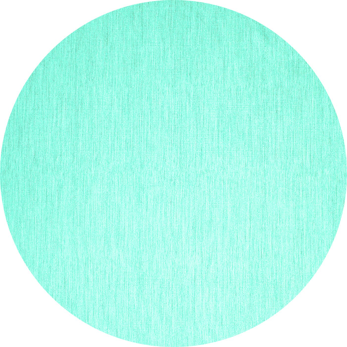 Round Solid Turquoise Modern Rug, con1370turq
