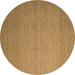 Round Abstract Brown Contemporary Rug, con1371brn