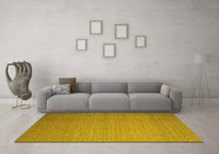 Machine Washable Abstract Yellow Contemporary Rug, wshcon1371yw