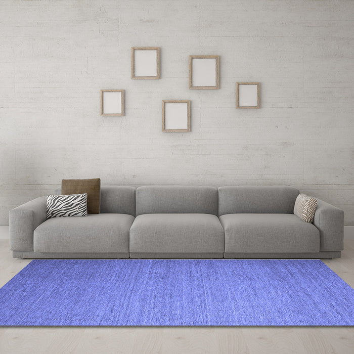 Machine Washable Abstract Blue Contemporary Rug in a Living Room, wshcon1371blu