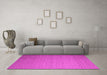 Machine Washable Abstract Pink Contemporary Rug in a Living Room, wshcon1371pnk