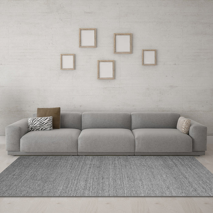 Machine Washable Abstract Gray Contemporary Rug in a Living Room,, wshcon1371gry
