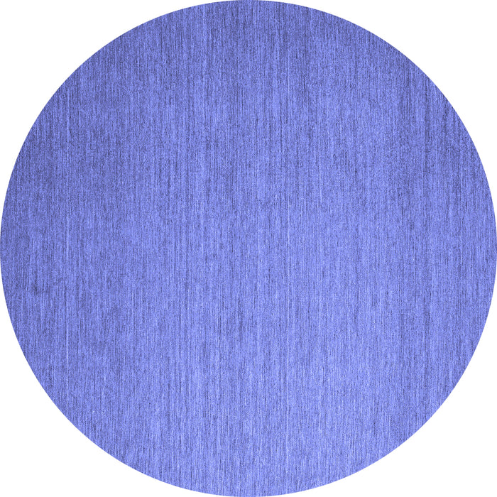Round Abstract Blue Contemporary Rug, con1371blu