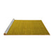 Sideview of Machine Washable Abstract Yellow Contemporary Rug, wshcon1371yw