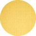 Round Abstract Yellow Contemporary Rug, con1372yw