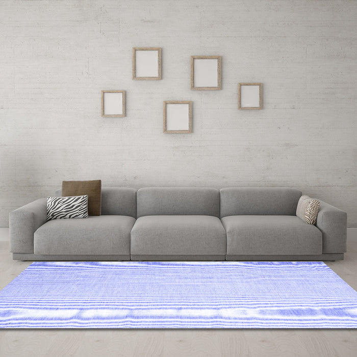 Machine Washable Abstract Blue Contemporary Rug in a Living Room, wshcon1372blu