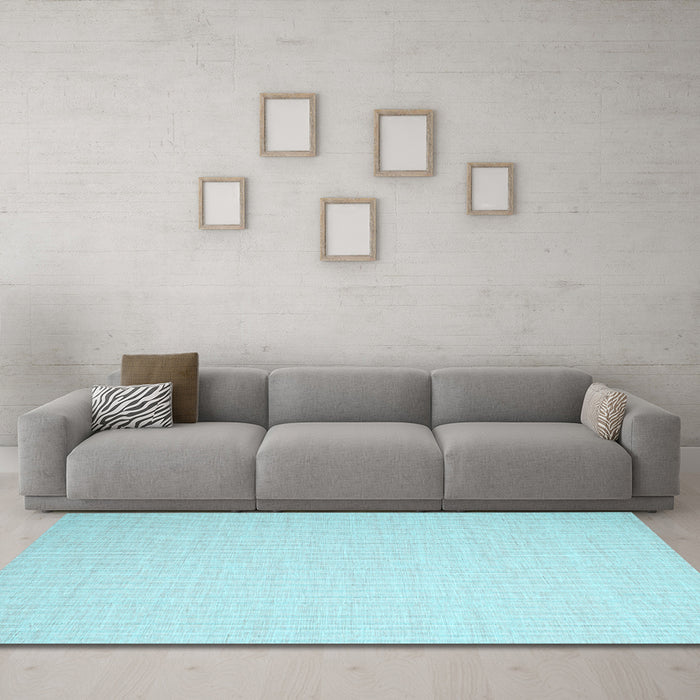 Machine Washable Abstract Light Blue Contemporary Rug in a Living Room, wshcon1372lblu
