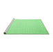 Sideview of Machine Washable Abstract Emerald Green Contemporary Area Rugs, wshcon1372emgrn