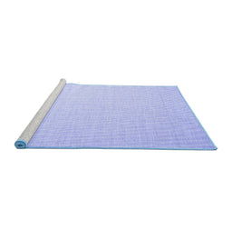 Sideview of Machine Washable Abstract Blue Contemporary Rug, wshcon1372blu