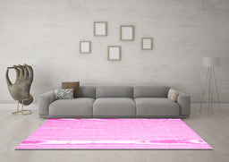 Machine Washable Abstract Pink Contemporary Rug in a Living Room, wshcon1372pnk